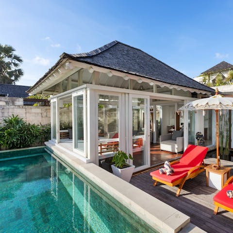 Soak up the sun or splash around in the private pool