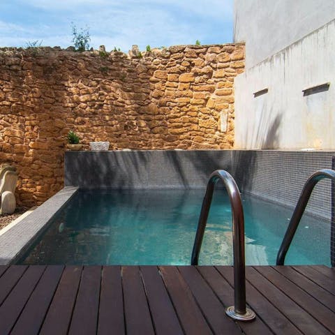 Cool off from the Mallorcan sun in the private plunge pool