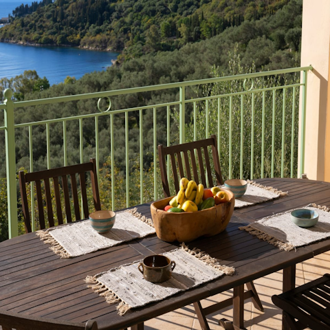 Set the table ready for a traditional Greek breakfast