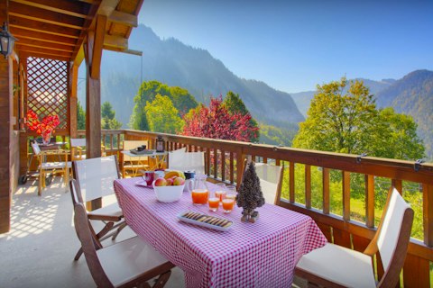Enjoy breakfast with a view on the private terrace