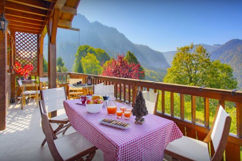 Enjoy breakfast with a view on the private terrace