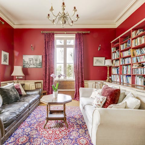 Gather in the charming, traditional lounge