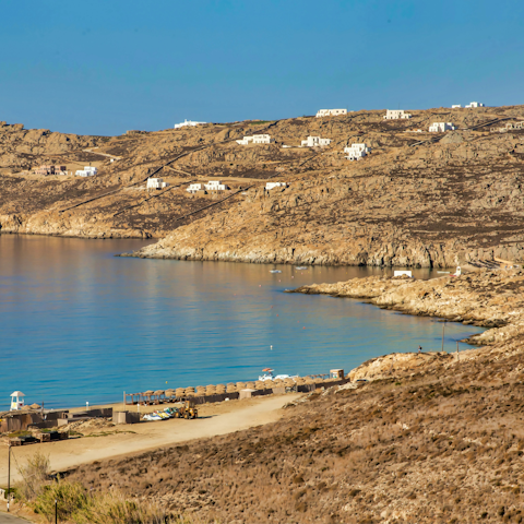 Pack a beach bag and take the short stroll to Elia beach