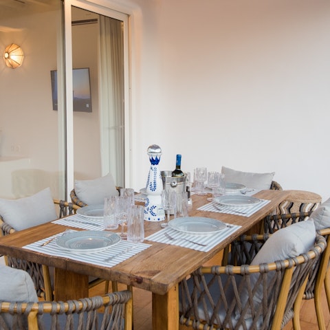 Savour Greek-inspired meals served on the terrace