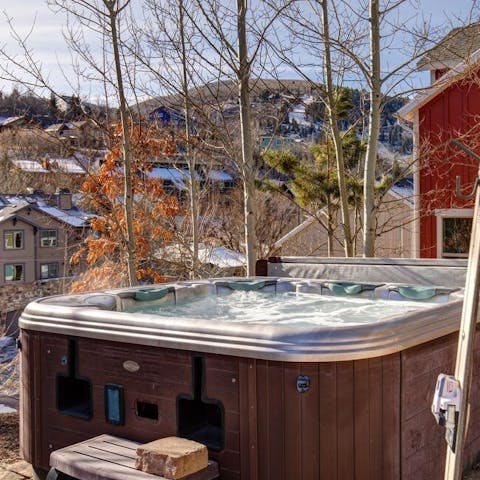 Enjoy a relaxing soak in the hot tub