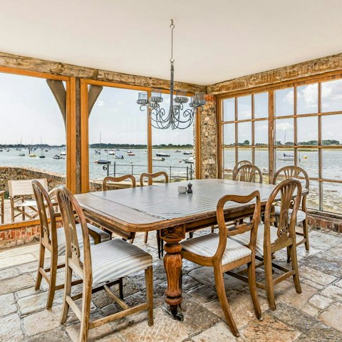 Savour meals with panoramic views in the dining room