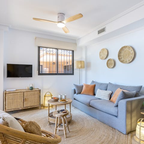 Relax on your sumptuous sofa after a day of exploring Jávea