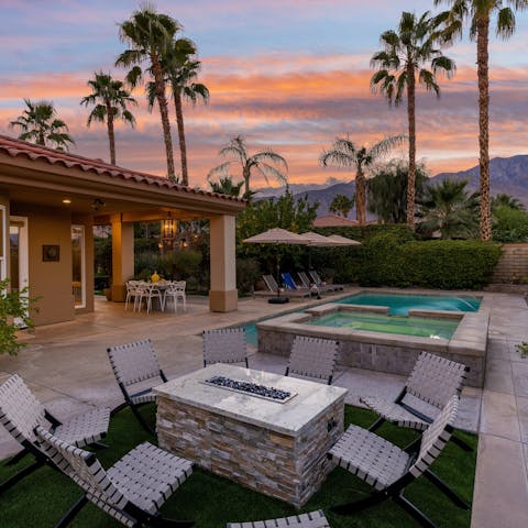 Turn up the heat on the firepit to keep the night flowing