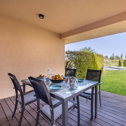 Enjoy alfresco feasts on the patio