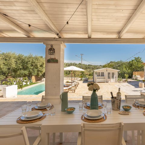 Indulge in alfresco Italian meals on the terrace