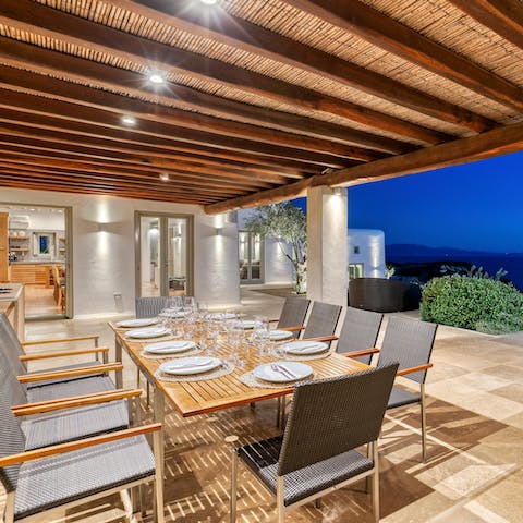 Serve up a delicious evening meal outside on the patio