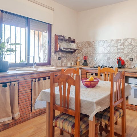 Prepare lavish meals in the large dining room