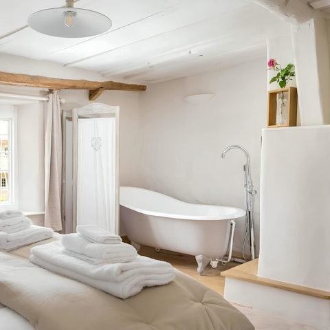 Soak in the roll top bath after a day exploring the local area