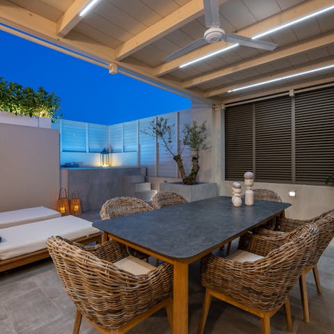 Organise delicious suppers out on the patio, enjoying the balmy evening air