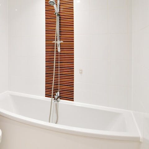 Unwind at the end of the day with a lovely soak in the tub