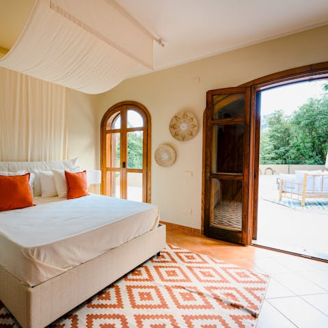 Wake up with sunshine on your pillow and head straight outside