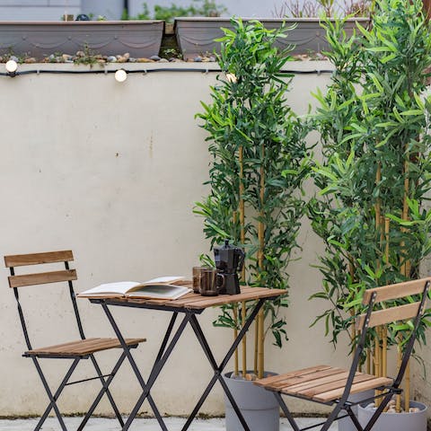 Soak up the salty sea air with a coffee on the patio