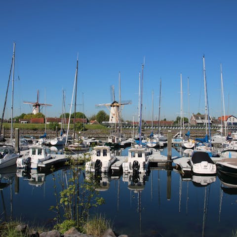Discover Wemeldinge's beautiful windmills, just ten-minutes away on foot