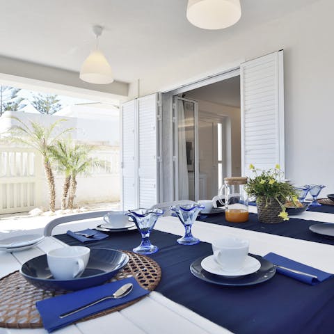 Serve up some local Sicilian culinary delights at the alfresco dining area