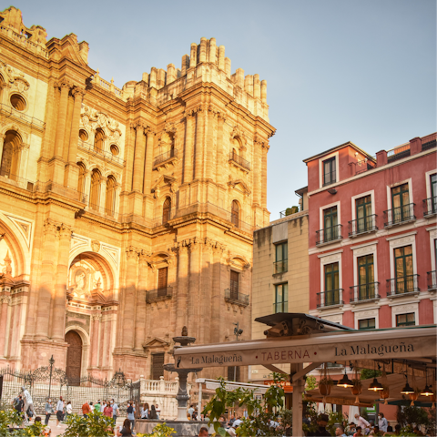 Walk two minutes to admire the cathedral