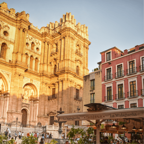 Walk two minutes to admire the cathedral