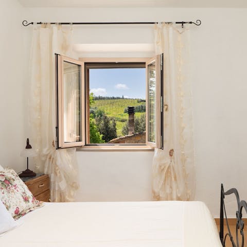Take in the stunning views of over Tuscany's countryside