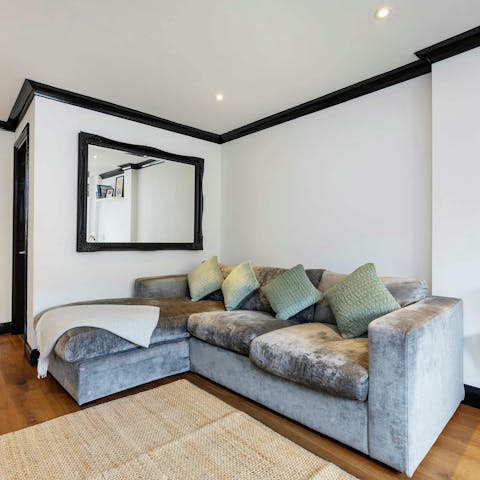 Curl up on the cosy sofa with a coffee