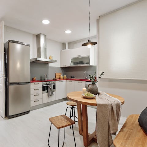 Whip up breakfast in the sleek kitchen before a day of sightseeing