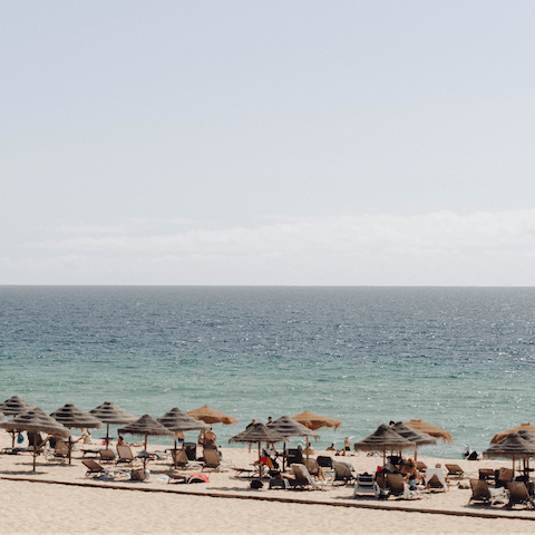 Pack your beach towel and sun cream and take the short five-minute walk to Praia de Pego