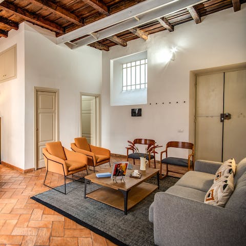 Wind down in the evenings together in your plush living room, a glass of Frascati in hand