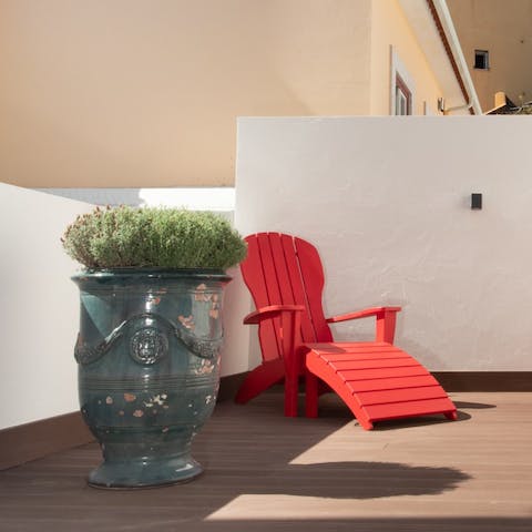 Stretch out on the lounge chairs and soak up the Portuguese sun