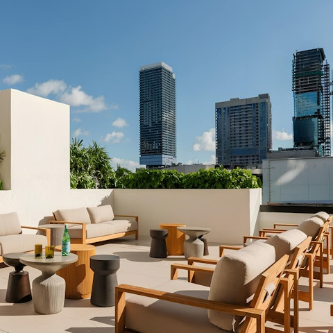 Savour city views as you relax on the shared terrace
