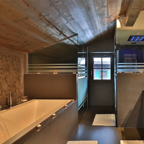 Treat yourself to a long soak in any one of the tubs around the home