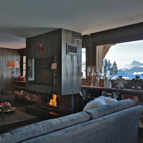 Get cosy around the fire once you've returned from a day out on the slopes