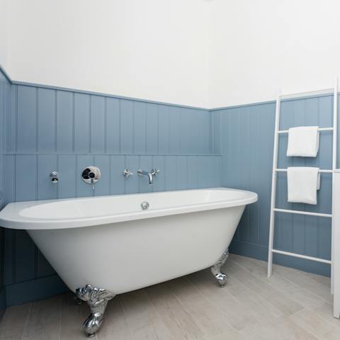 Treat yourself to a long soak in the claw-foot tub