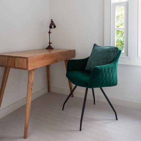 Catch up on work at the second bedroom's desk