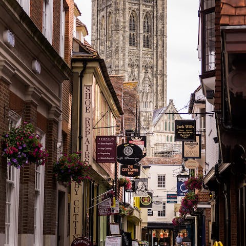 Take the fifteen-minute drive to the city of Cantebury