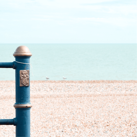 Meander across the path to Dymchurch beach for a day in the sea
