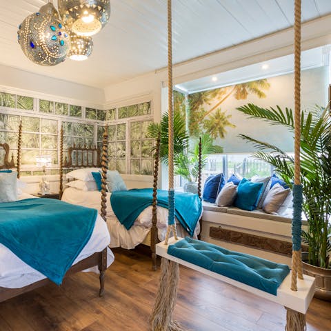 Enjoy eccentric, uniquely designed bedrooms