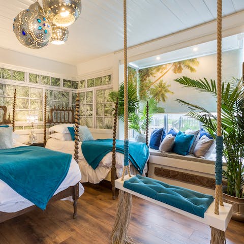 Enjoy eccentric, uniquely designed bedrooms