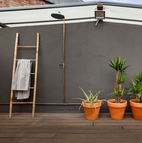Cool off under the outdoor shower