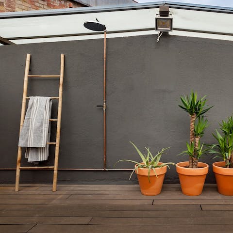 Cool off under the outdoor shower