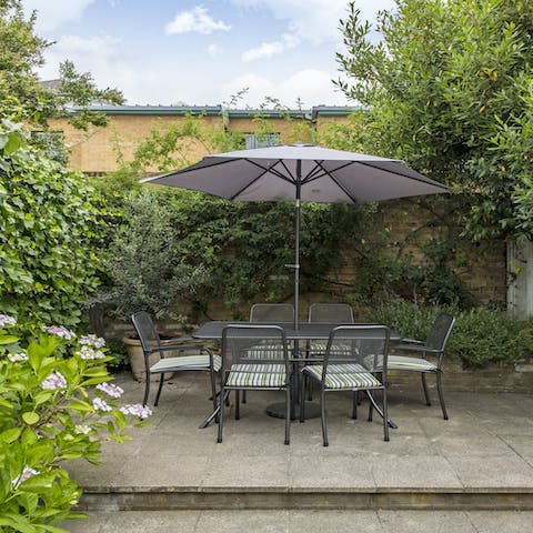 Enjoy a glass of rosé in the garden