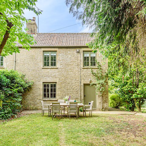 Share a bottle of English wine in the garden