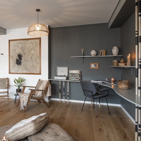 Find a quiet space to relax, read and work from this stylish home