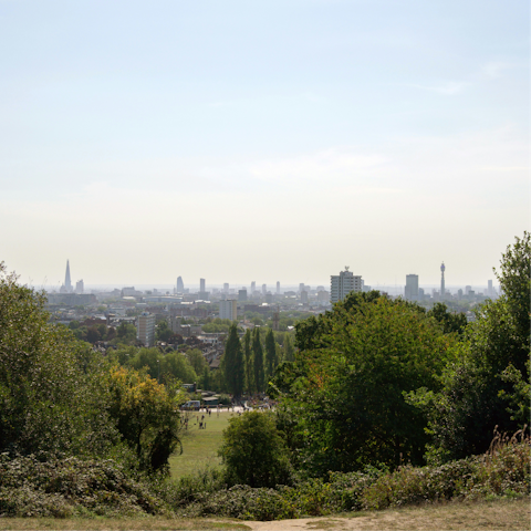 See the London skyline from Hampstead Heath