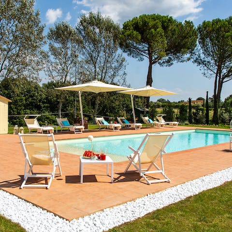 Chill out around – or in – the large fenced-in pool