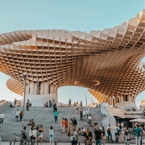 Visit the impressive Setas de Sevilla, within easy walking distance