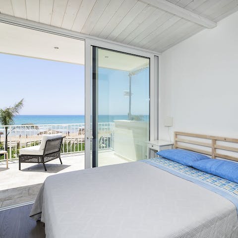 Wake up to the sound of the waves kissing the shore