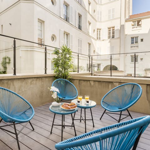 Relax and switch off with drinks on the terrace